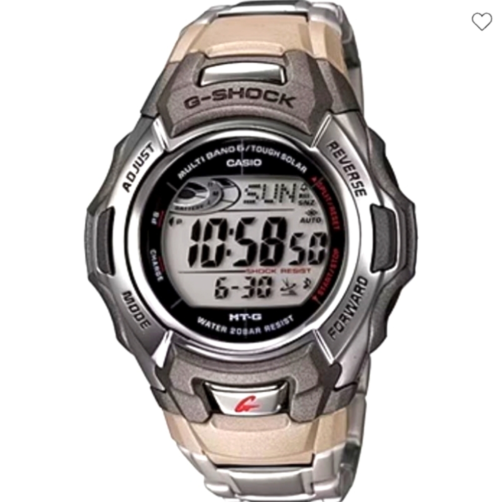 Men's Stainless Band G-Shock Solar Digital Watch